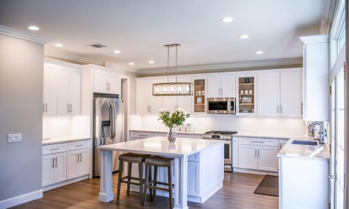 a clean modern bright kitchen